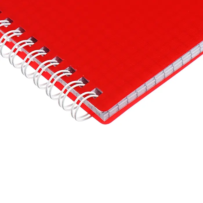 Блокнот А5 80л кл на гребне CANVAS Красный, пласт обл, бл офс