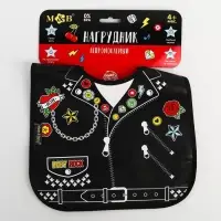 Нагрудник для кормления M&B &laquo;Rock star&raquo; непромокаемый на липучке, с карманом