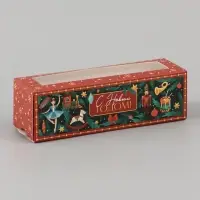 Коробочка для макарун новогодняя &laquo;С Новым годом. Щелкунчик&raquo;, 18&times;5.5&times;5.5 см