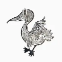 Брошь &laquo;Птица&raquo; пеликан, цветная в серебре