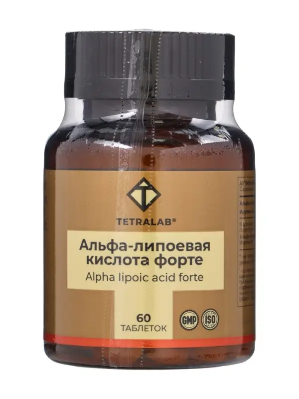 Альфа-липоевая кислота форте TETRALAB, 100 мг, таб. №60 Альфа-липоевая кислота форте TETRALAB, 100 мг, таб. №60