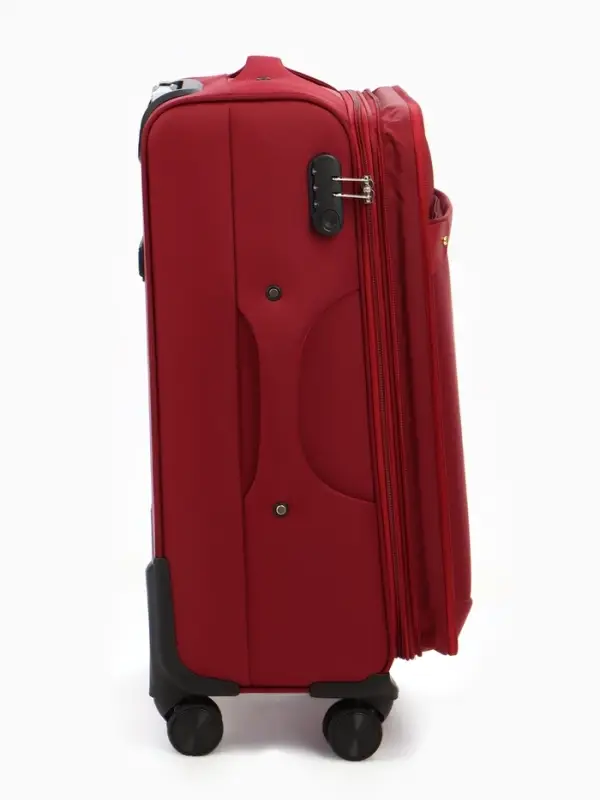 Чемодан на колёсах TEXTURA, кодовый замок, с увеличением, 42&times;26&times;68 см, 24", красный