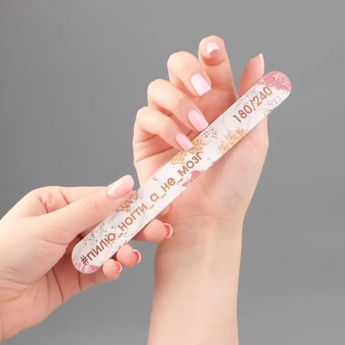 Пилка для ногтей «Пилю ногти», прямая, 180/240 грит, 18 см, разноцветная