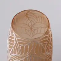 Ваза &laquo;Кармен&raquo; листья, овал, h=26 см, стекло, пудра
