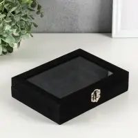 Шкатулка для украшений Chido, 8 полос, 9 ячеек, 20&times;15&times;4.5, чёрная