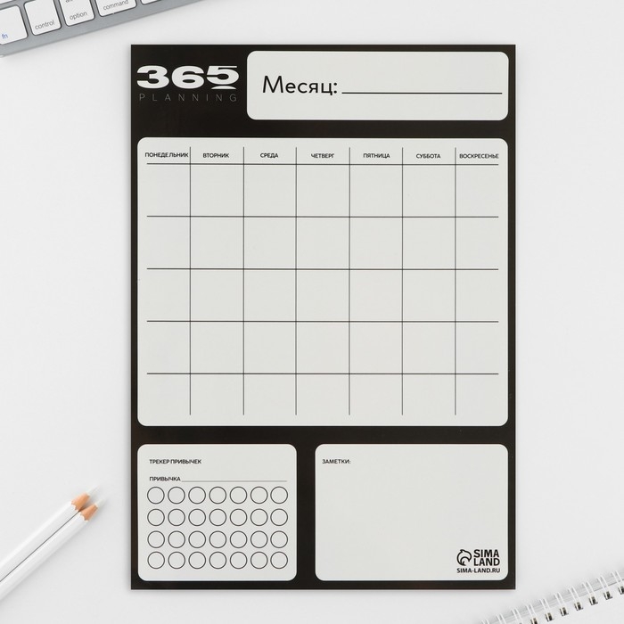 Магнитный планер А4 и стирающийся маркер «365» Магнитный планер А4 и стирающийся маркер «365»