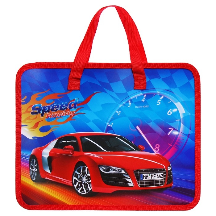 Папка с ручками пластиковая А4 Calligrata  Папка с ручками пластиковая А4 Calligrata "Машина красная", 32,2х25,6х7 см,