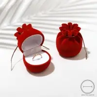 Футляр под серьги, кольцо &laquo;Мешочек подарочный&raquo;, бархатный, 5.5&times;4.6 см, красный