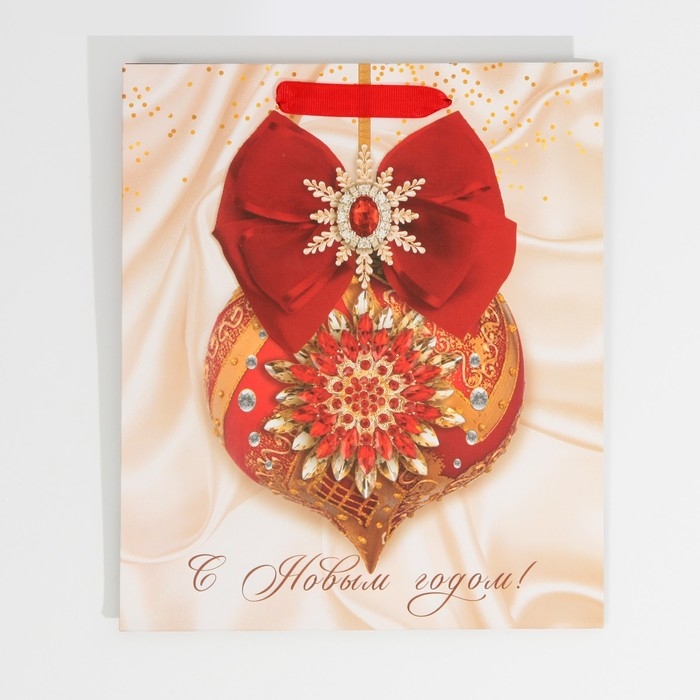 Пакет подарочный новогодний ламинированный «Драгоценности», ML 23 х 27 х 11,5 см, Новый год Пакет подарочный новогодний ламинированный «Драгоценности», ML 23 х 27 х 11,5 см, Новый год