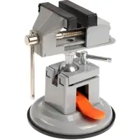 Мини-тиски алюминиевые ТУНДРА, усиленное крепление на присоске, поворотный шарнир, 75 мм