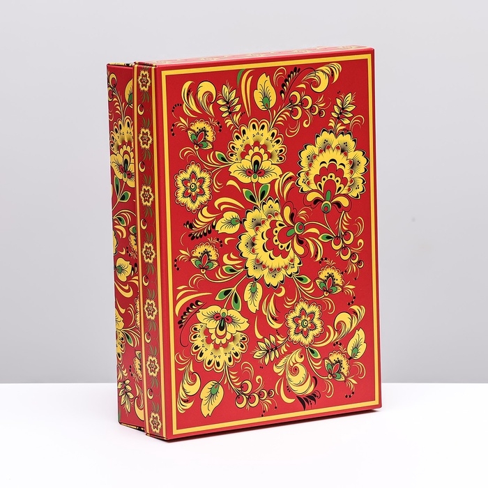 Коробка картонная без окна Коробка картонная без окна "Роспись", 21 х 15 х 7 см набор 5 шт