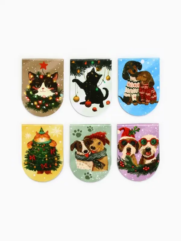 Закладки магнитные на подложке Закладки магнитные на подложке "Акварель", 6 шт