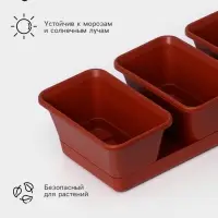 Набор горшков для цветов с поддоном Darel plastic, 750 мл, 53 см, 5 шт., терракотовый