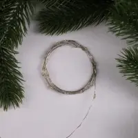 Гирлянда &laquo;Нить&raquo; 2 м роса, IP20, серебристая нить, 20 LED, 3 режима, батарейки AG13&times;3 (в комплекте), свечение белое