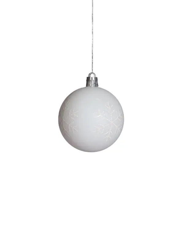 Ёлочные игрушки &laquo;Морозные узоры&raquo;, шары новогодние, d=6 см, набор 9 шт., белый/серебро