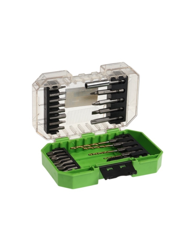 Набор сверл и бит ТУНДРА, HSS-Tin, шестигранный хвостовик, 1.5 - 4 мм, 26 предметов Набор сверл и бит ТУНДРА, HSS-Tin, шестигранный хвостовик, 1.5 - 4 мм, 26 предметов