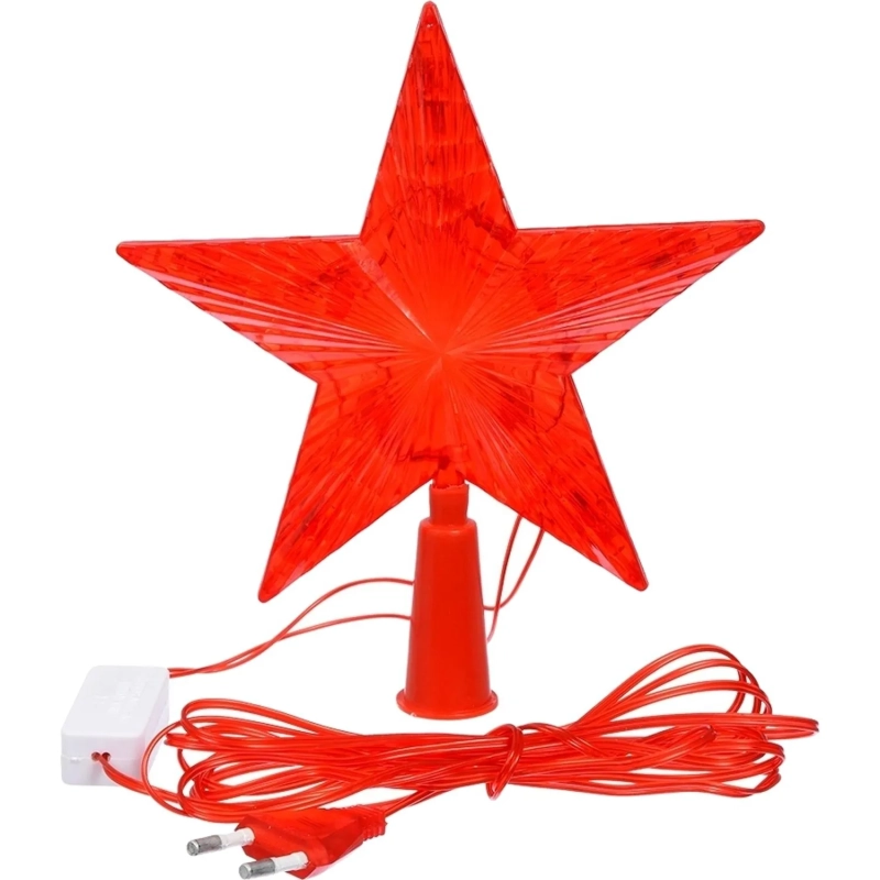 Верхушка Звезда красная 10 красных led, 15x15 см, 220 v /20 55097