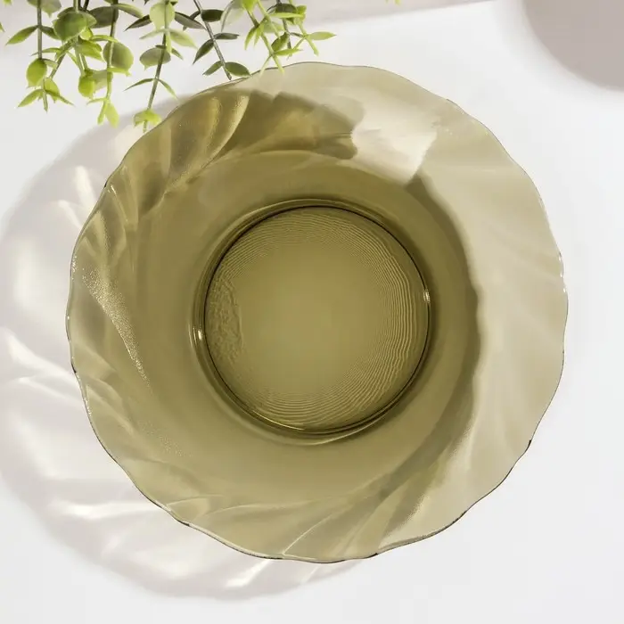 Тарелка стеклянная плоская Alta Marеa, d=21 см, цвет коричневый Тарелка стеклянная плоская Alta Marеa, d=21 см, цвет коричневый