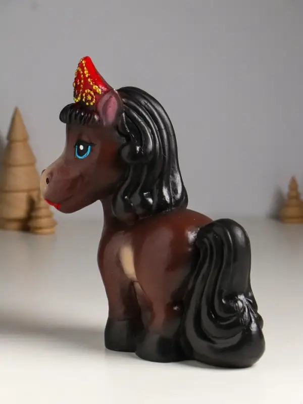 Копилка "Лошадь в кокошнике" 23х17,5х10 см, коричневый