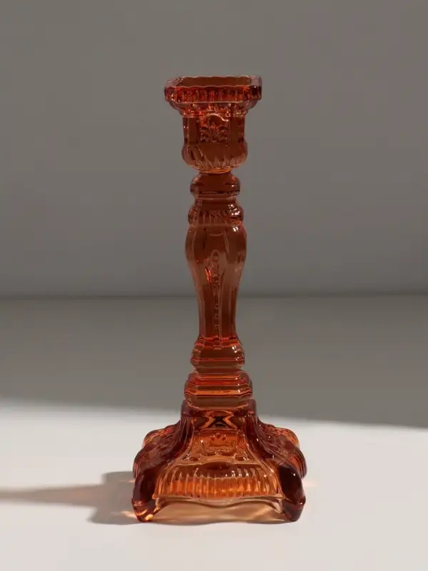 Подсвечник стекло  Подсвечник стекло "Версаль" коньячный d=2 и 4 см 10х10х25 см
