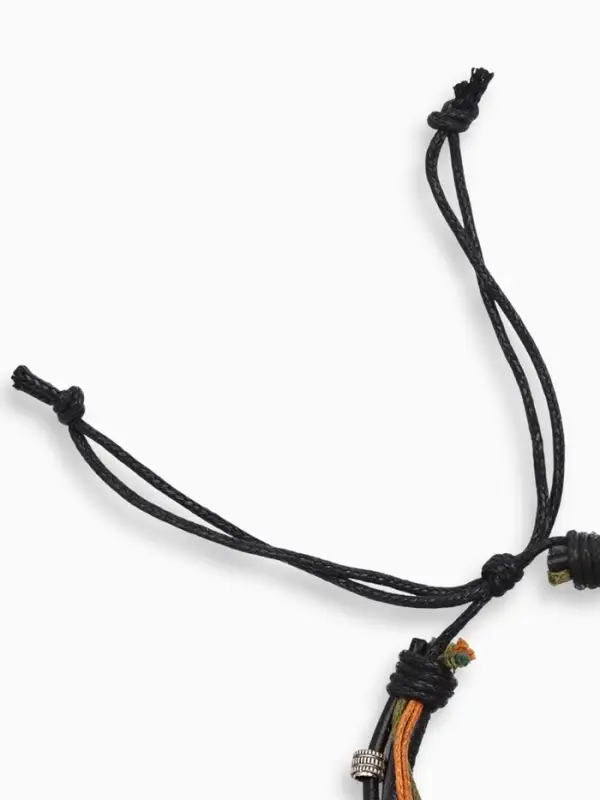 Браслет кожаный &laquo;Сова и ряд бусин&raquo;, d=9 см, чёрный