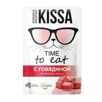 Влажный корм Kissa для кошек, говядина в соусе, 75 г