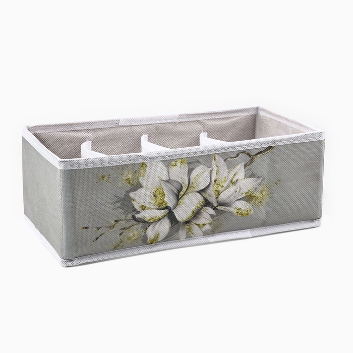 Органайзер для хранения, кофр для белья 8 ячеек Органайзер для хранения, кофр для белья 8 ячеек"Цветы", 28 х 16 х 10 см