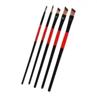 Набор кистей для рисования, нейлон, 5 штук, круглые, плоские, международный размер