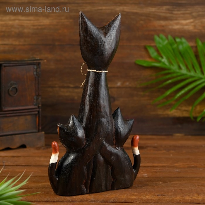 Сувенир Сувенир "Три коричневые кошки" дерево 5х18х30 см