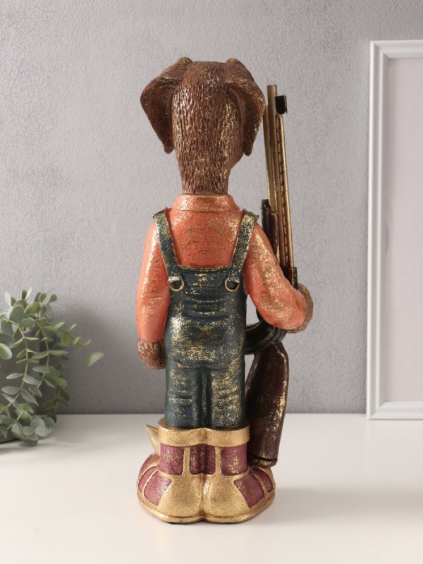 Сувенир полистоун "Пёс-охотник" 13,5х17х45 см