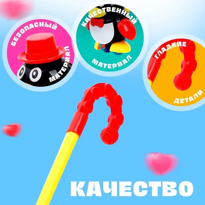 Каталка на палочке &laquo;Пингвин&raquo;, цвета МИКС