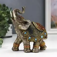 Фигурка полистоун &laquo;Слон в синей попоне с сапфирами&raquo;, 14&times;13&times;6 см, МИКС