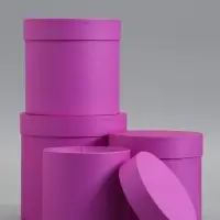 Набор шляпных коробок  4 в 1 "Фуксия" 18 &times; 18 ‒14 &times; 14 см