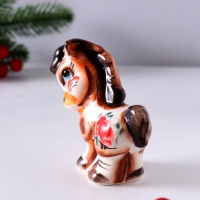 Сувенир Конь Лёша, 9х8,5х4 см, гжель, цвет