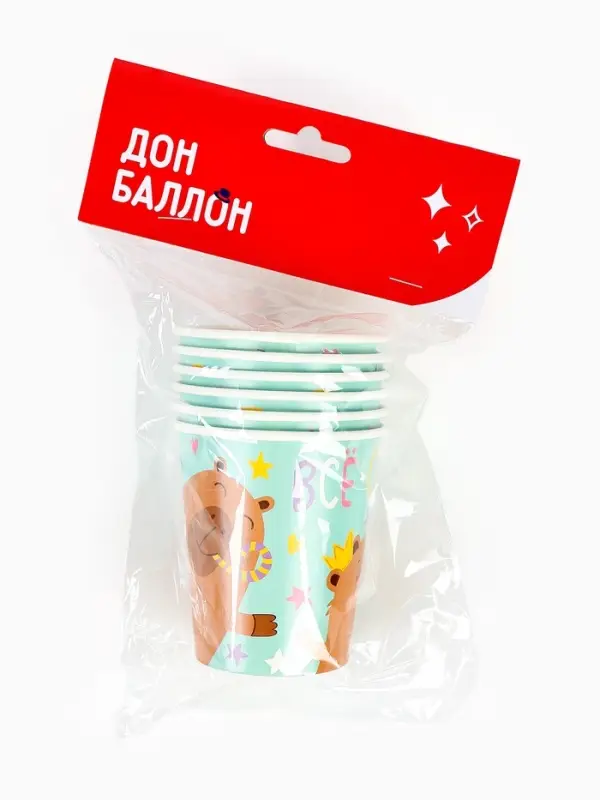 Стаканы (250 мл) Капибара, СДР, Все Сбудется!, 6 шт.