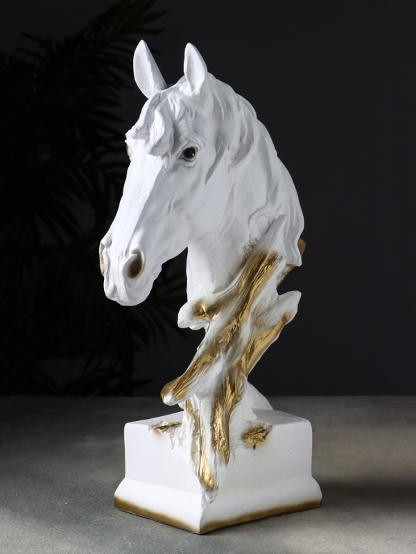 Копилка Копилка "Голова лошади" 14х23х41 см, белое золото