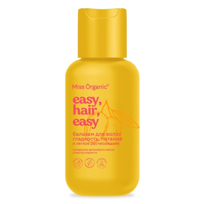 Бальзам для волос гладкость и питание EASY, HAIR, EASY серии Miss Organic 90 мл Бальзам для волос гладкость и питание EASY, HAIR, EASY серии Miss Organic 90 мл