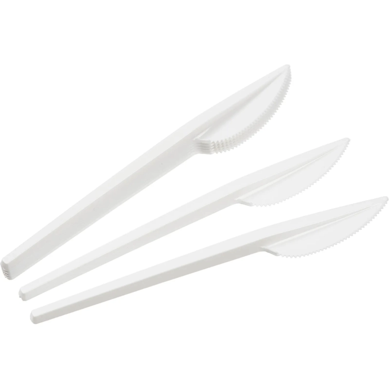 Нож одноразовый 165мм, белый, КОМУС ПС 100шт/уп