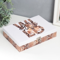 Шкатулка дерево "Змеиная кожа" кожзам 5,5х24х17 см Шкатулка дерево "Змеиная кожа" кожзам 5,5х24х17 см