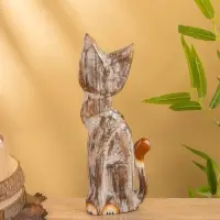 Сувенир «Кошка в ошейнике», 10×4×30 см, дерево, МИКС