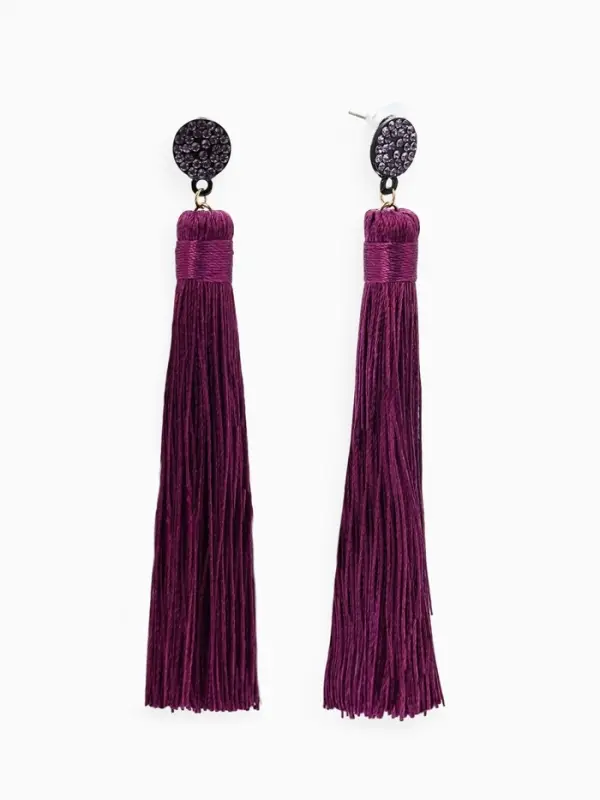 Серьги &laquo;Кисти&raquo; гармония, фиолетовые, L кисти 8.5 см