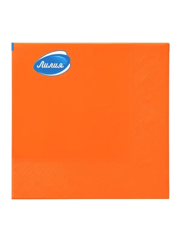 Салфетки бумажные, Лилия 33х33 "Оранжевый" 2сл 20л