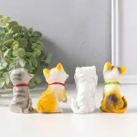 Сувенир полистоун "Котятки с рыбьими скелетами" набор 4 шт 4х5х6,5 см