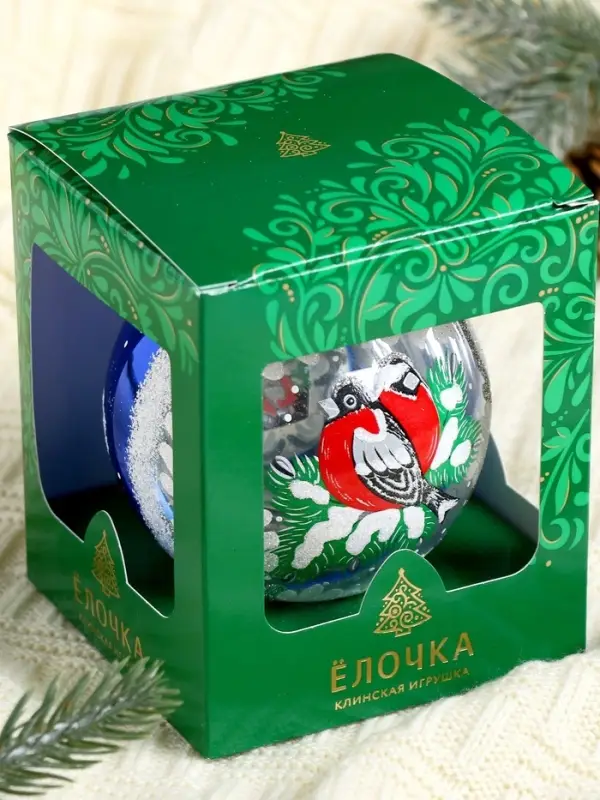 Ёлочный шар &laquo;Зимняя ветка&raquo;, новогодний, d=9.5 см, МИКС
