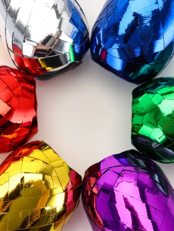 Лента упаковочная глянцевая, ассорти, набор 6 шт., 0.5 см &times; 10 м