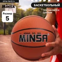 Мяч баскетбольный MINSA, клееный, 8 панелей, р. 5, PVC, бутиловая камера