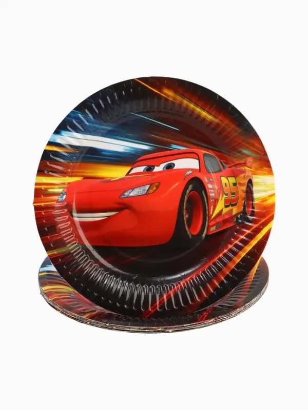 Тарелка одноразовая 18 см, набор 10 шт, Машинки