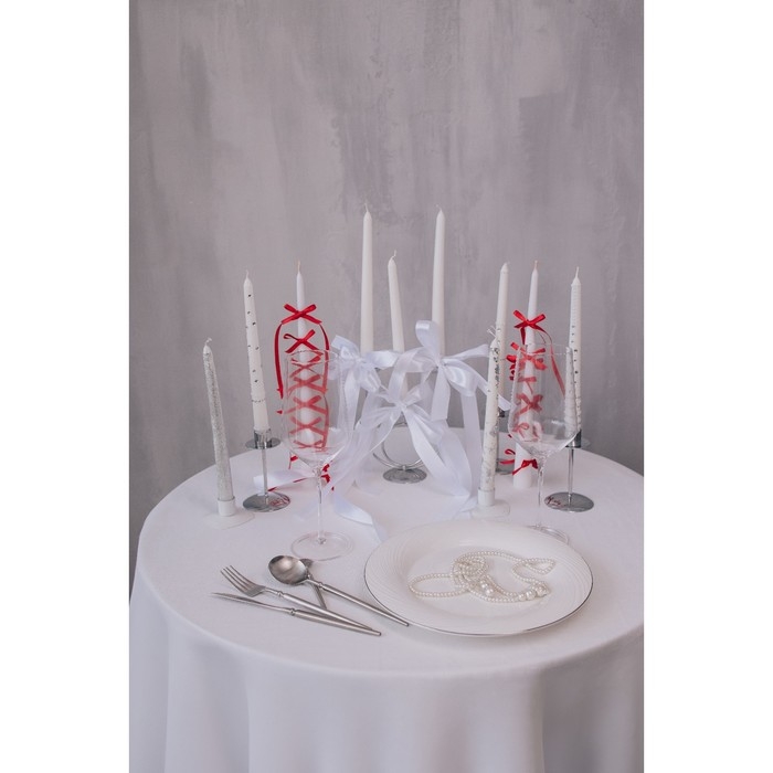 Набор Свечей античных, 1,9х 20 см, 6 штук, перламутровый металлик