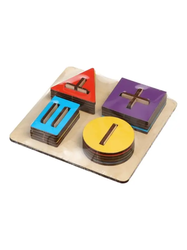 Сортер-вкладыш деревянный, &laquo;Геометрия. Квадратная форма&raquo;