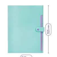 Папка А4, 5 отделений, Calligrata, 600 мкм, на кнопке, зеленая, матовая Папка А4, 5 отделений, Calligrata, 600 мкм, на кнопке, зеленая, матовая